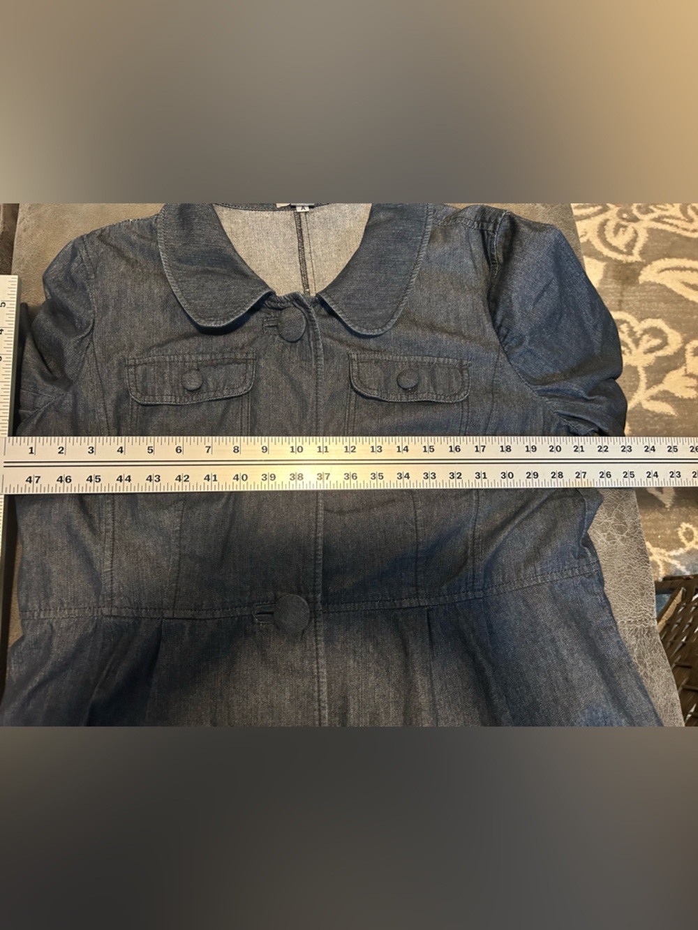 Ann Taylor Dark Denim Button-Front peplum Jacket size 18 - Picture 9 of 10